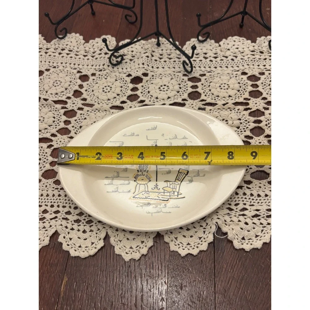 Vintage MCM Hand Decorated‎ Made in America Serving Set 5pc Platters Pie Dish